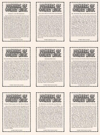 Sheet: Pioneers of country blues