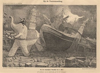 Op de tentoonstelling. Na den feestelijken Maaltijd van 11 Mei 