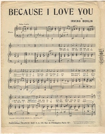 Because I love you by Irving Berlin