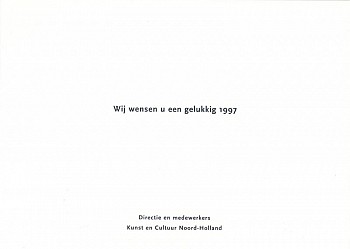 Nieuwjaarskaart 1997 Kunst en Cultuur Noord-Holland