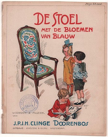 De Stoel met de bloemen van blauw
