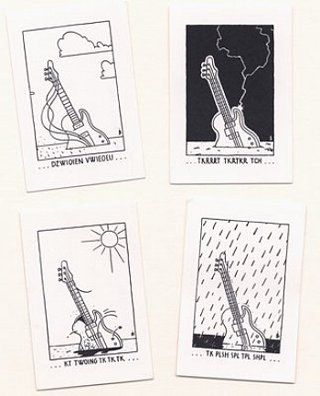 Gitaar kaartjes (set van 4)