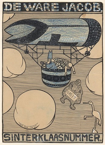Originele tekening voor het Sinterklaasnummer van De Ware Jacob
