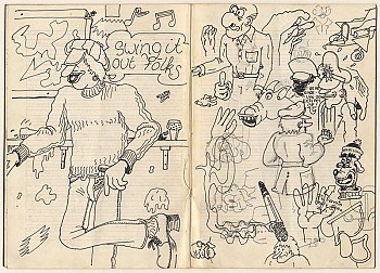 Schriftje met tekst en tekeningen van Flip Fermin