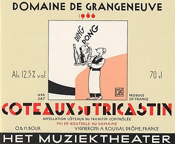 Wijnetiket Coteaux du Tricastin (1986)