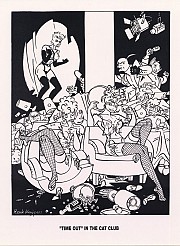 'Time Out' in the Cat Club (zwart/wit)